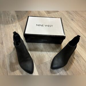 Nine West Black Ankle Boots Slip on Booties 10M